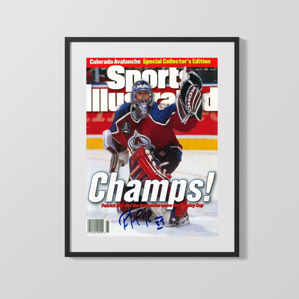 Hockey Autograph Print - Patrick Roy Avalanche - Champs 96 Hockey FSPrints Gallery Frame 16x20