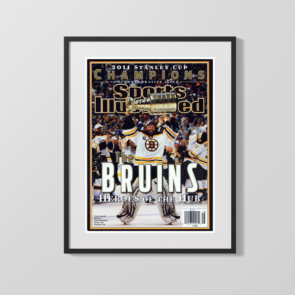 Hockey Autograph Print - Tim Thomas Bruins - 2011 Cup Hero Hockey FSPrints Gallery Frame 16x20