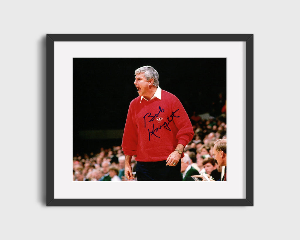Indiana Autograph Print - Bob Knight - General in Red College FSPrints Gallery Frame 16x20