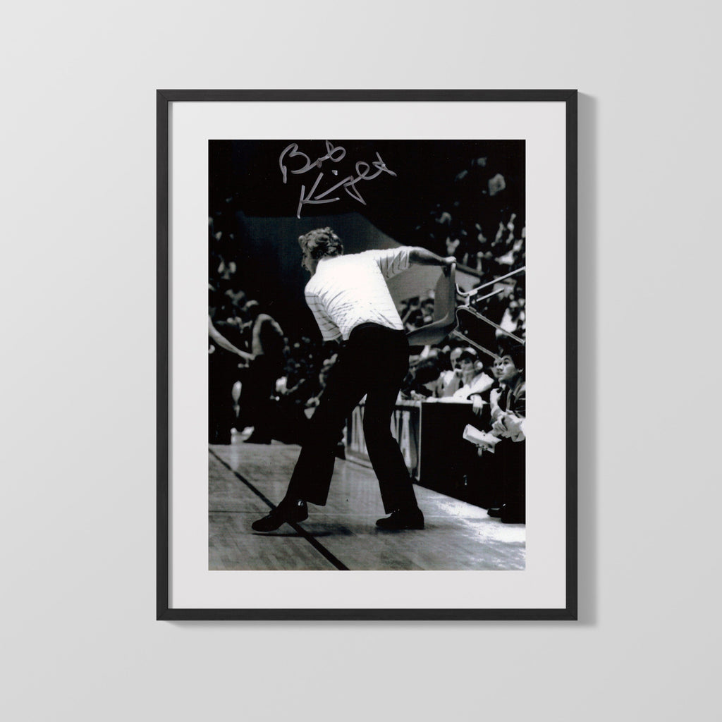 Indiana Autograph Print - Bobby Knight Chair Toss - Sideline Fury College FSPrints Gallery Frame 16x20