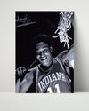 Indiana Autograph Print - Isiah Thomas Cutting Net - Champion Moment College FSPrints Poster 16x20