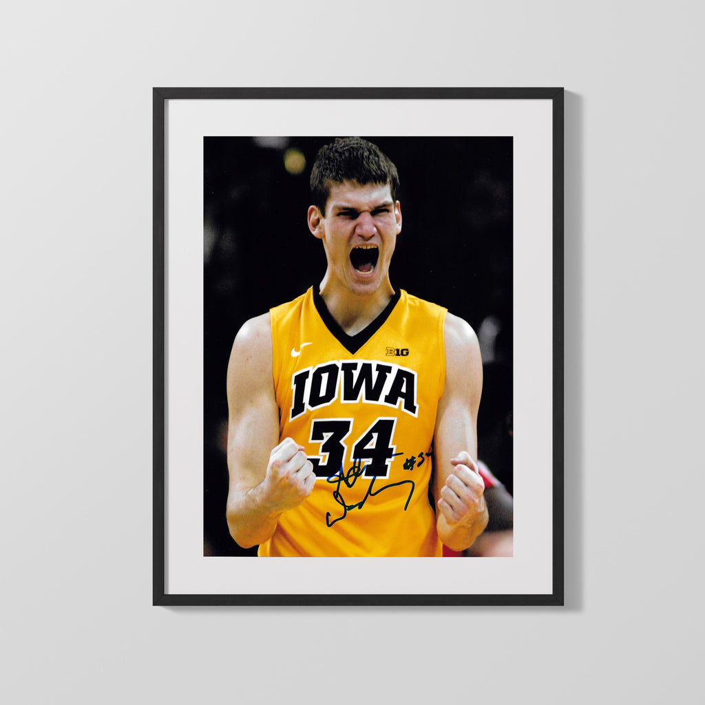 Iowa Autograph Print - Adam Woodbury Roar - Hawkeye Energy College FSPrints Gallery Frame 16x20
