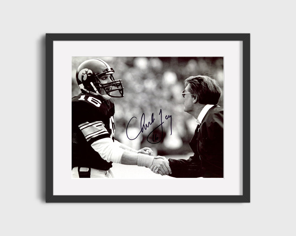 Iowa Autograph Print - Chuck Long - Hawkeye Heroics College FSPrints Gallery Frame 16x20