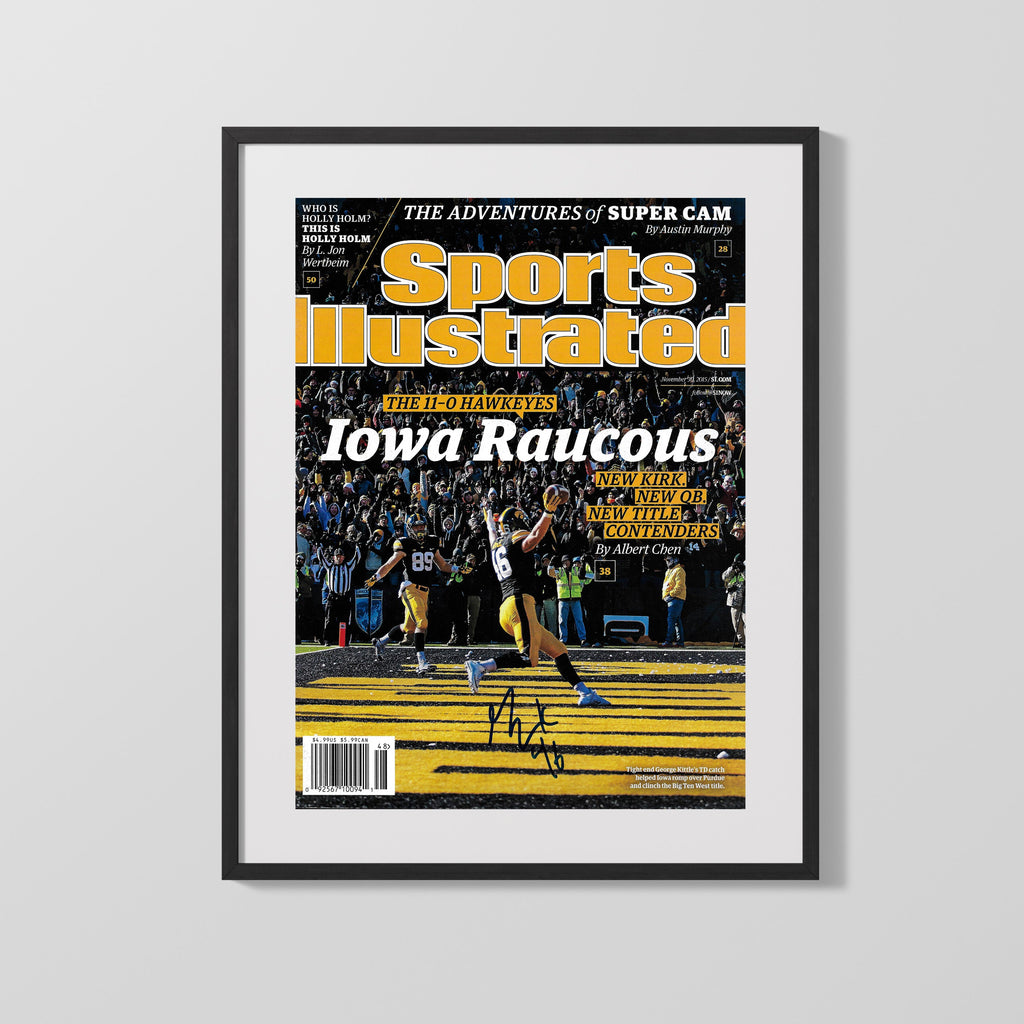 Iowa Autograph SI Print - 2015 Hawkeyes 11-0 - Iowa Raucous College FSPrints Gallery Frame 16x20
