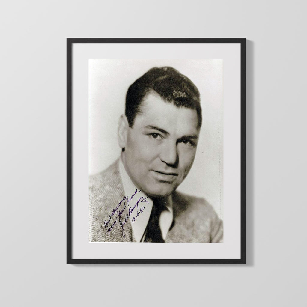 Jack Dempsey Autograph Print - Signed Portrait - Manassa Mauler Boxing FSPrints Gallery Frame 16x20