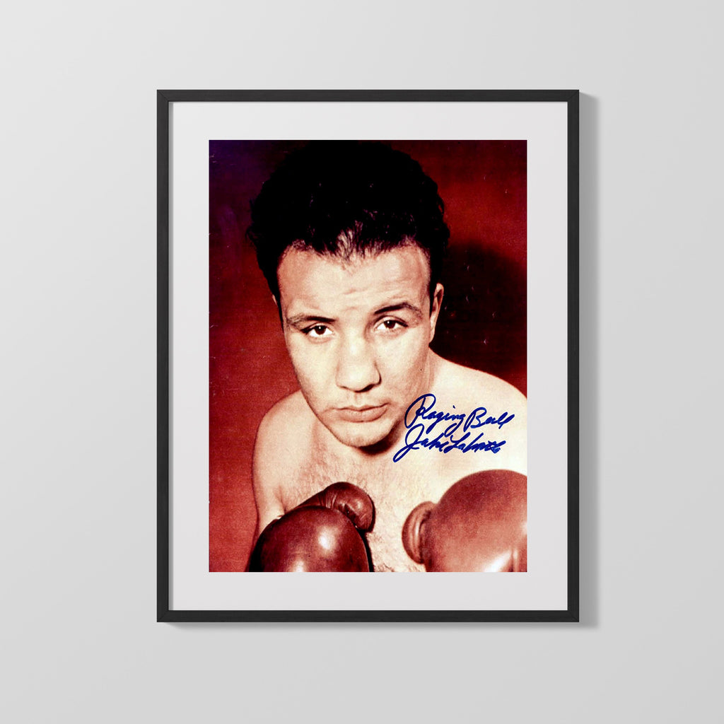 Jake LaMotta Autograph Print - Raging Bull Portrait - Bronx Brawler Boxing FSPrints Gallery Frame 16x20