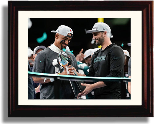 Framed Jalen Hurts - Philadelphia Eagles - Super MVP Print Framed Print - Pro Football FSP - Framed
