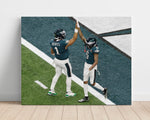 Jalen Hurts & DeVonta Smith - Philadelphia Eagles - Super TD Celebration Poster Print Unframed Print - Pro Football FSP - Unframed