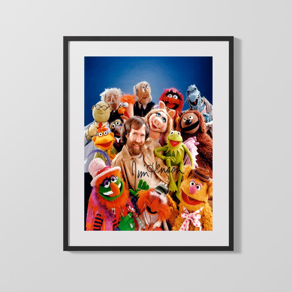 Jim Henson - Muppets - Creator with Cast Autograph Print Television Vintage Framed Prints Gallery Frame 16x20