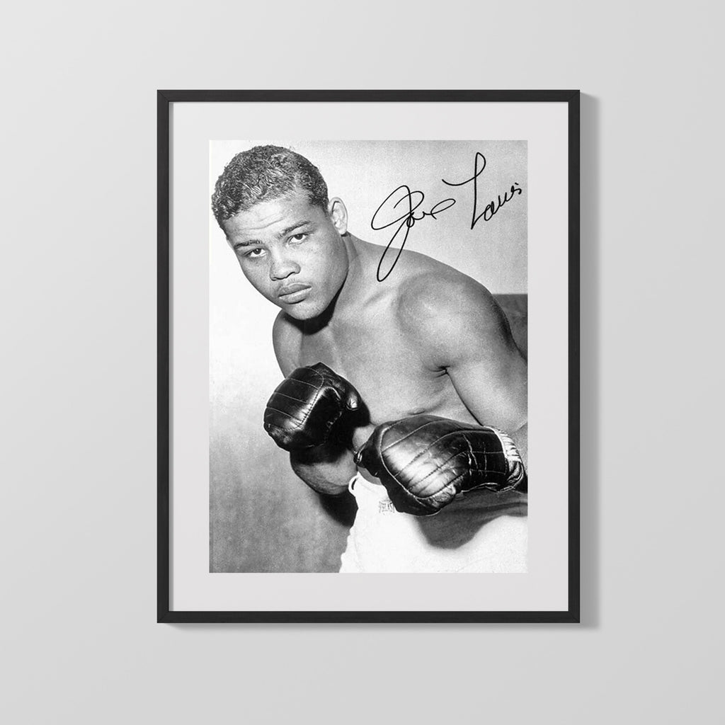 Joe Louis Autograph Print - Classic Stance - Brown Bomber Power Boxing FSPrints Gallery Frame 16x20