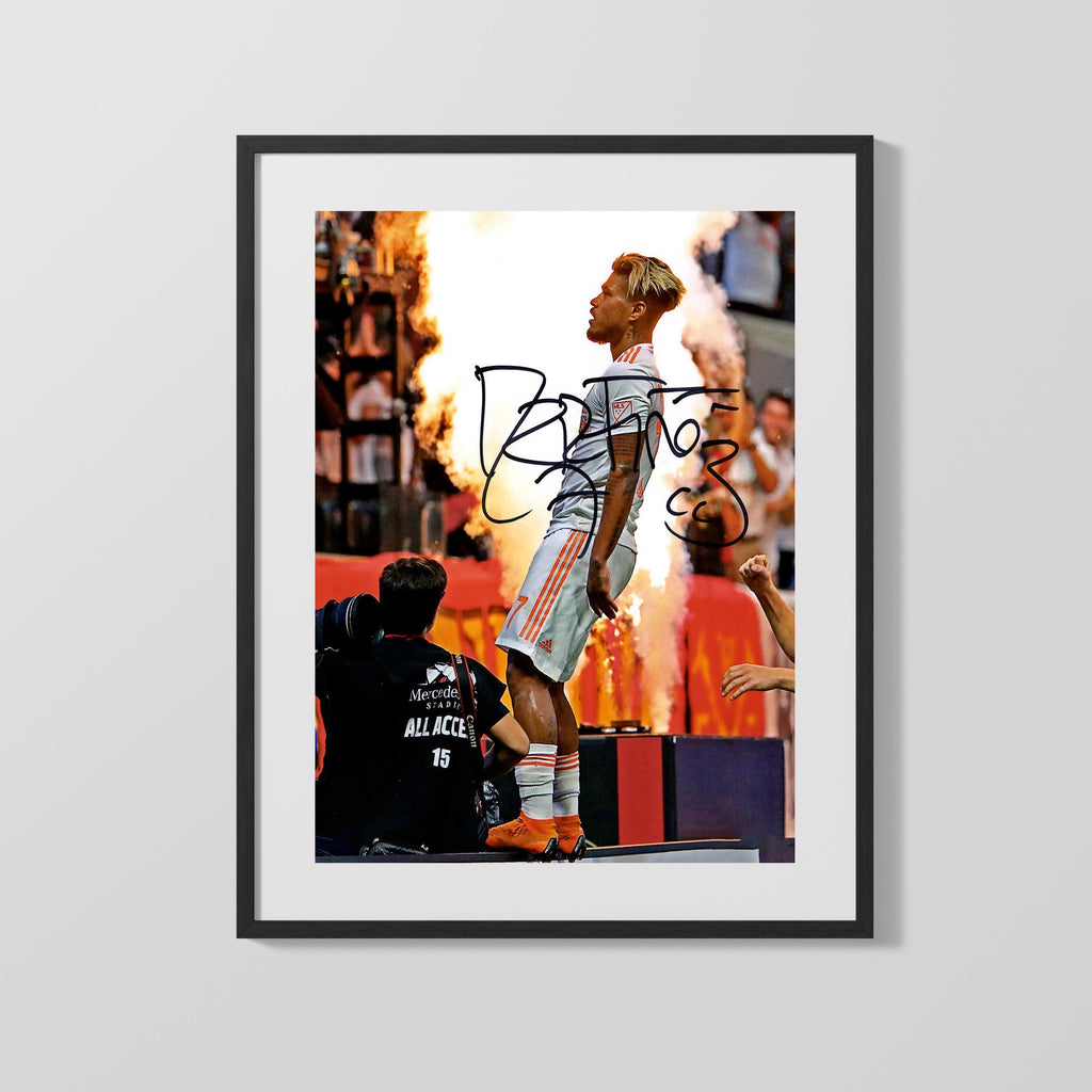 Josef Martinez Autograph Print - Atlanta United - Fire Celebration Soccer FramedSportPrints Gallery Frame 16x20