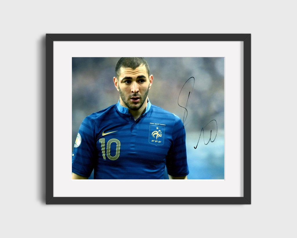 Karim Benzema France Autograph Print - Goal Hunter Soccer FramedSportPrints Gallery Frame 16x20