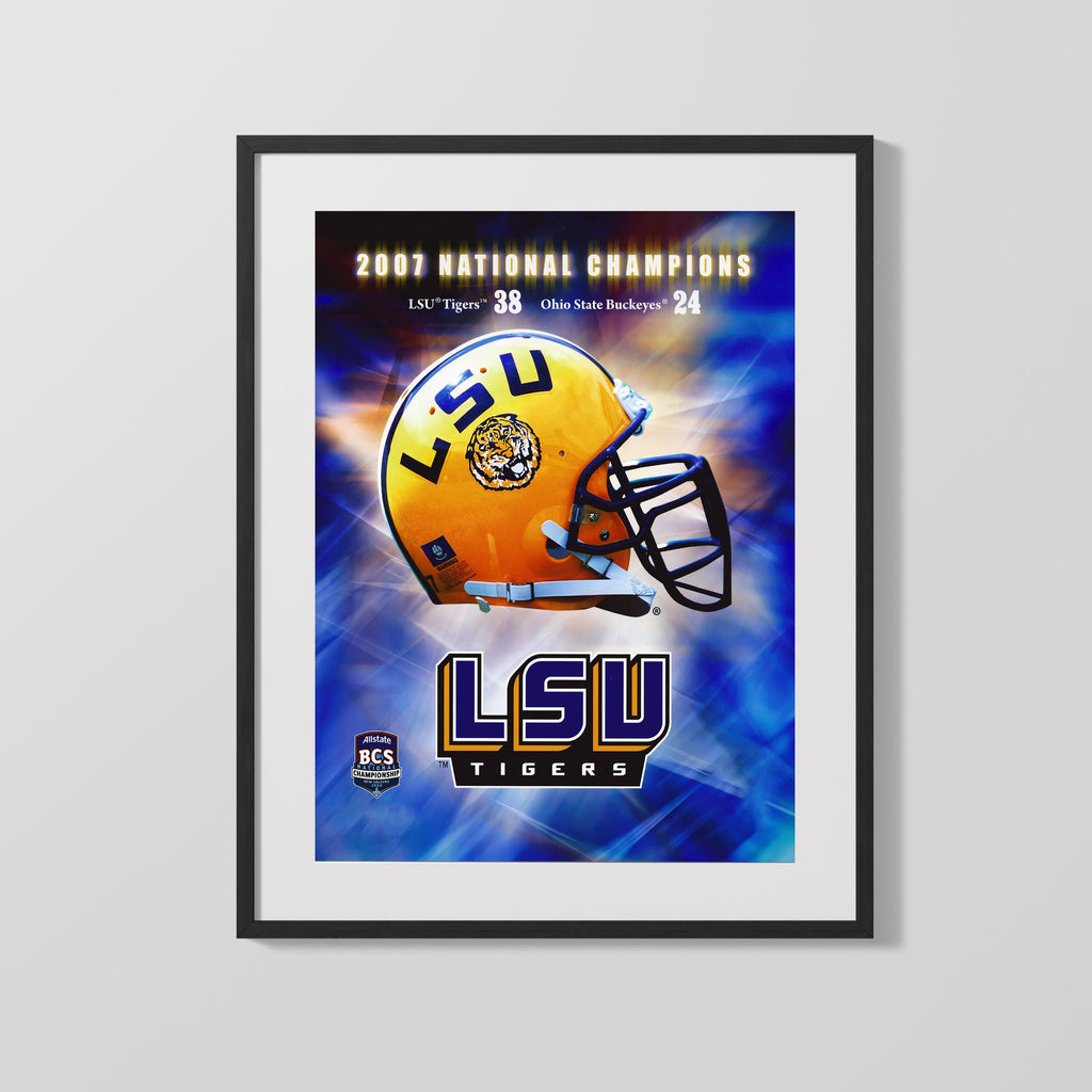 LSU 2007 Championship Poster College FSPrints Gallery Frame 16x20