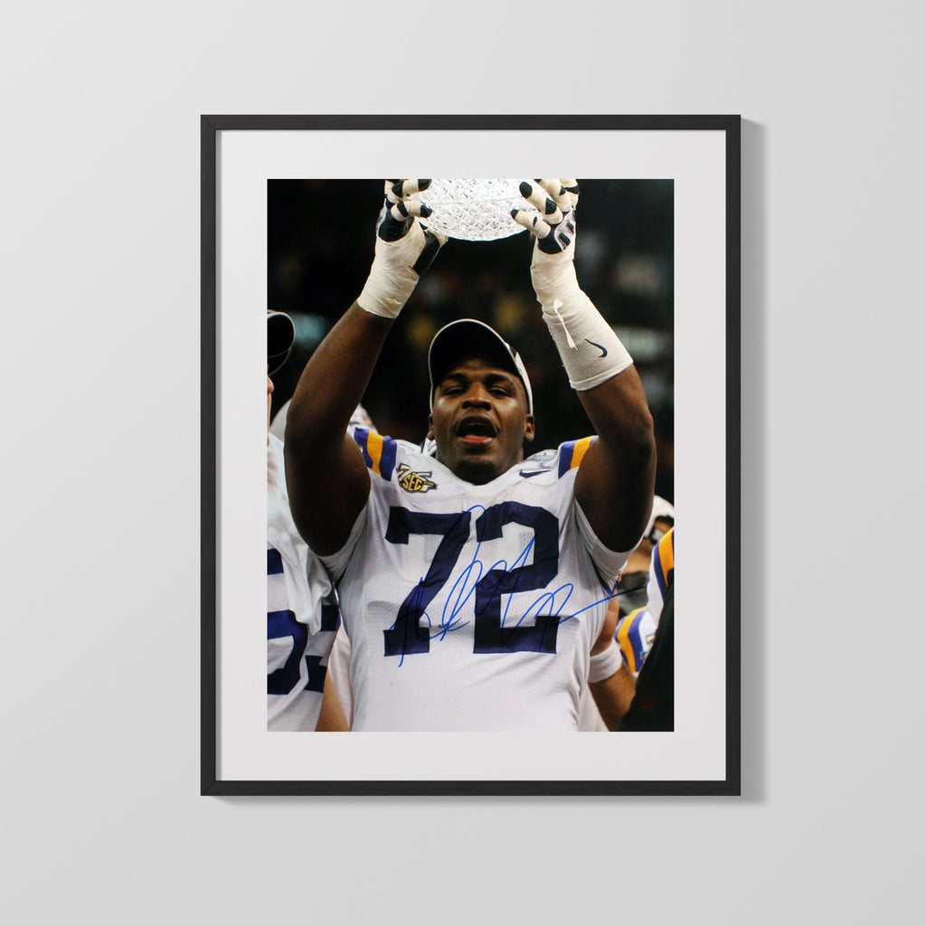 LSU Autograph Print - Glenn Dorsey Trophy - Crystal Glory College FSPrints Gallery Frame 16x20