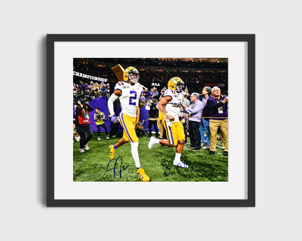 LSU Autograph Print - Jefferson & Chase Dynamic Duo - Bayou Playmakers College FSPrints Gallery Frame 16x20