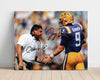 LSU Autograph Print - Joe Burrow Making the Pass - Bayou Bomb College FSPrints Poster 16x20