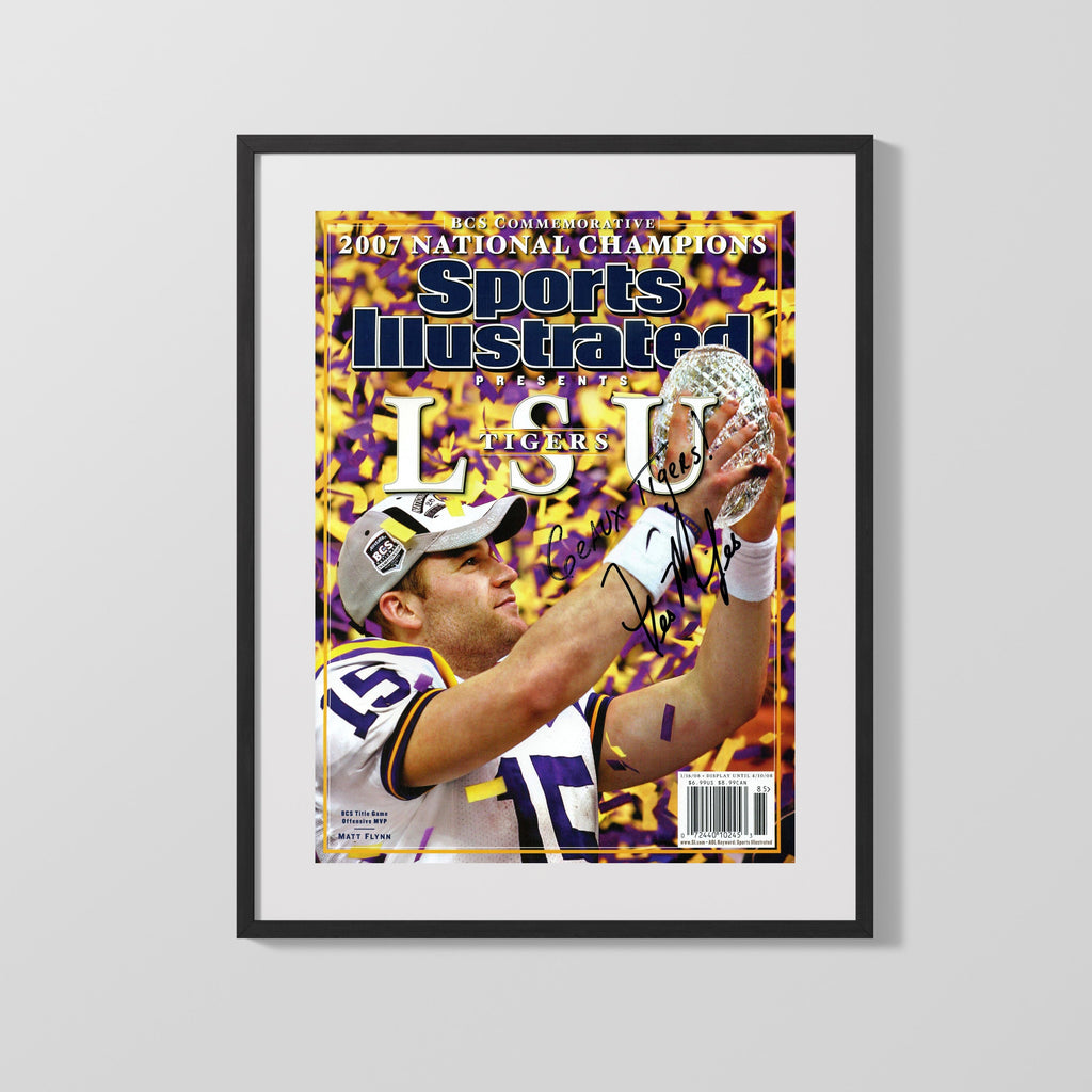 LSU Autograph SI Print - Matt Flynn - 2007 Champs Celebration College FSPrints Gallery Frame 16x20