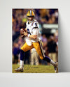 LSU Autograph SI Print - Joe Burrow - Running Pass College FSPrints Poster 16x20