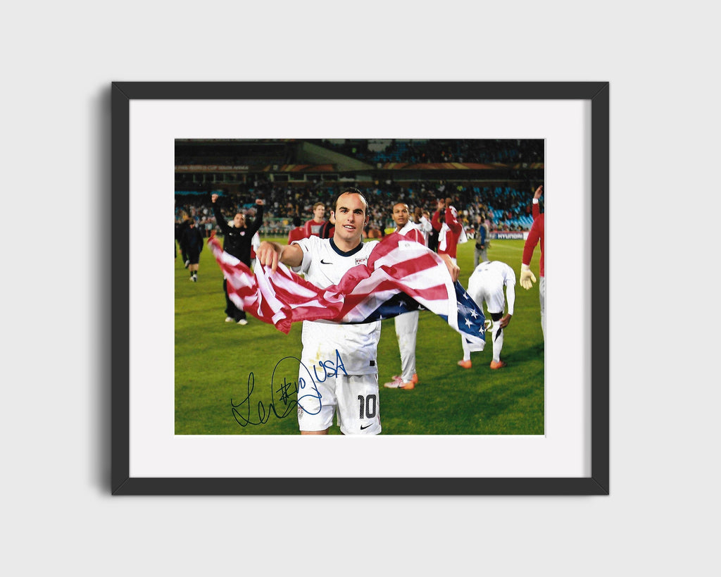 Landon Donovan - USA - Flag Celebration Soccer FramedSportPrints Gallery Frame 16x20