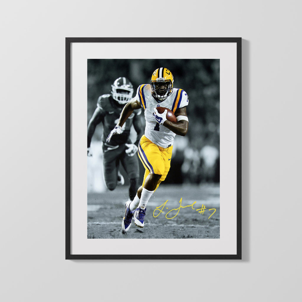 Leonard Fournette - LSU Tigers - TD Run - Portrait College FSPrints Gallery Frame 16x20