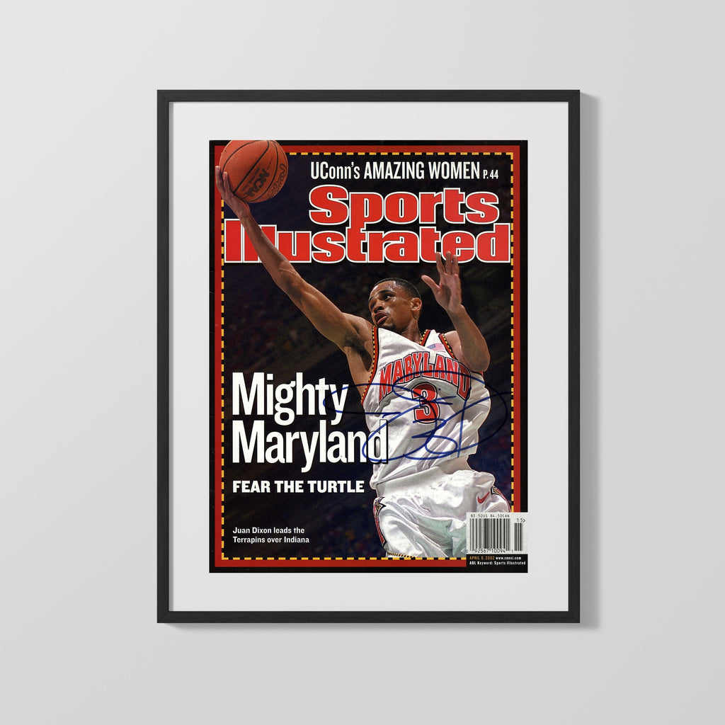 Maryland Autograph SI Print - Juan Dixon - Fear the Turtle College FSPrints Gallery Frame 16x20