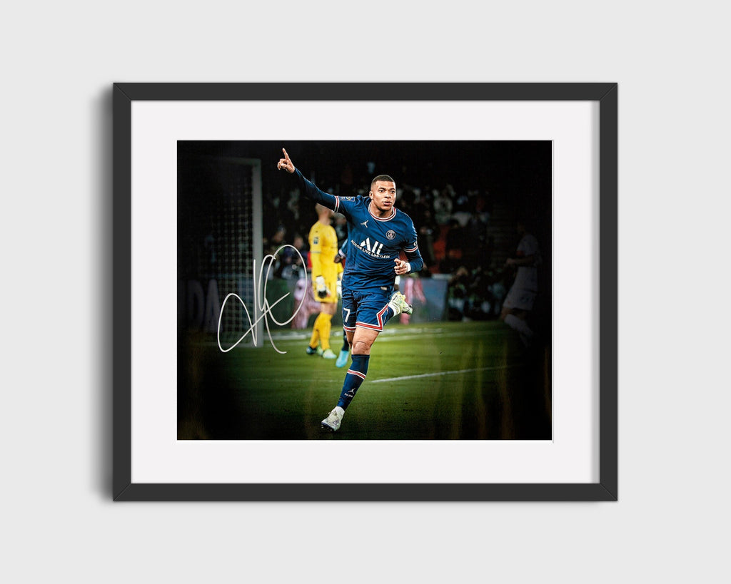 Mbappe Madrid Goal Autograph Print - Jet Speed Soccer FramedSportPrints Gallery Frame 16x20