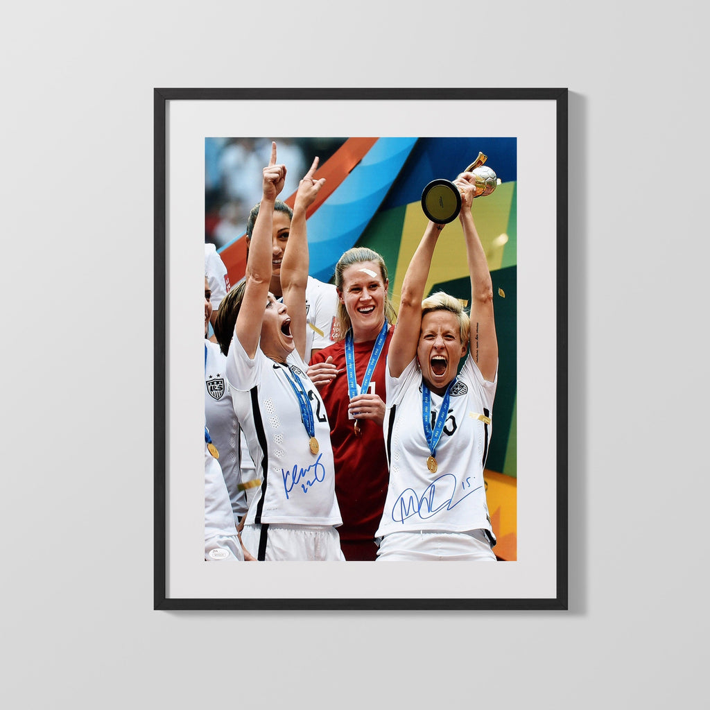 Megan Rapinoe and Meghan Klingenberg Autograph Print - Team USA - World Cup Victory Soccer FramedSportPrints Gallery Frame 16x20
