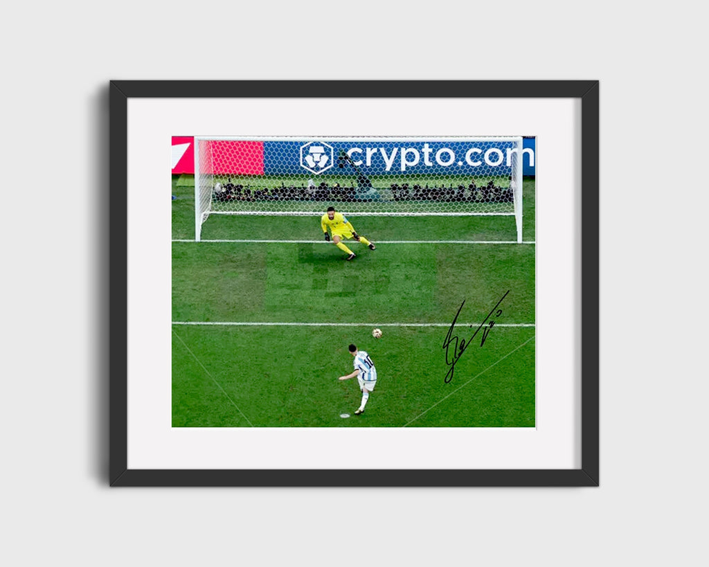 Messi World Cup 2022 Autograph Print - Ice Veins Soccer FramedSportPrints Gallery Frame 16x20
