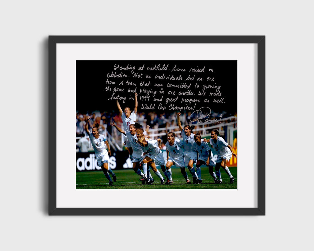 Mia Hamm USA Autograph Print - Champions Quote Soccer FramedSportPrints Gallery Frame 16x20