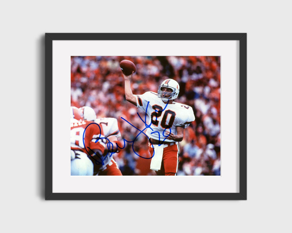 Miami Autograph Print - Bernie Kosar - Cane Cannon College FSPrints Gallery Frame 16x20