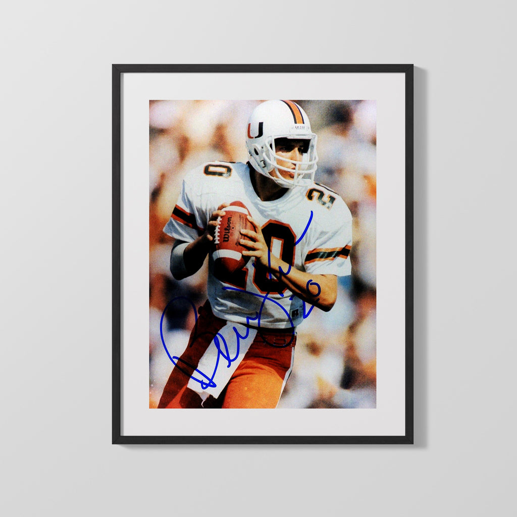 Miami Autograph Print - Bernie Kosar - Hurricane Heat College FSPrints Gallery Frame 16x20