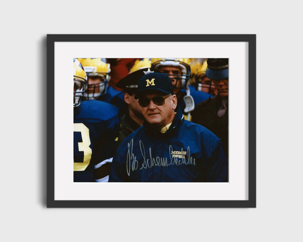 Michigan Autograph Print - Bo Schembechler - The Big House Boss College FSPrints Gallery Frame 16x20