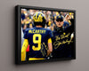 Michigan Autograph Print - Jim Harbaugh & Bo Schembechler Sideline - Old School Fire College FSPrints Floating Canvas 16x20