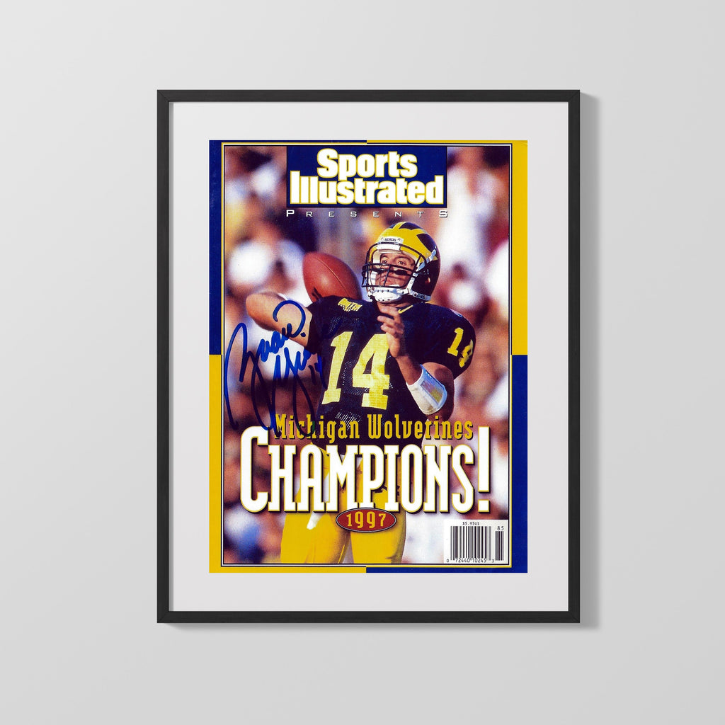 Michigan Autograph SI Print - Brian Griese - 1997 Champions Wolverines College FSPrints Gallery Frame 16x20