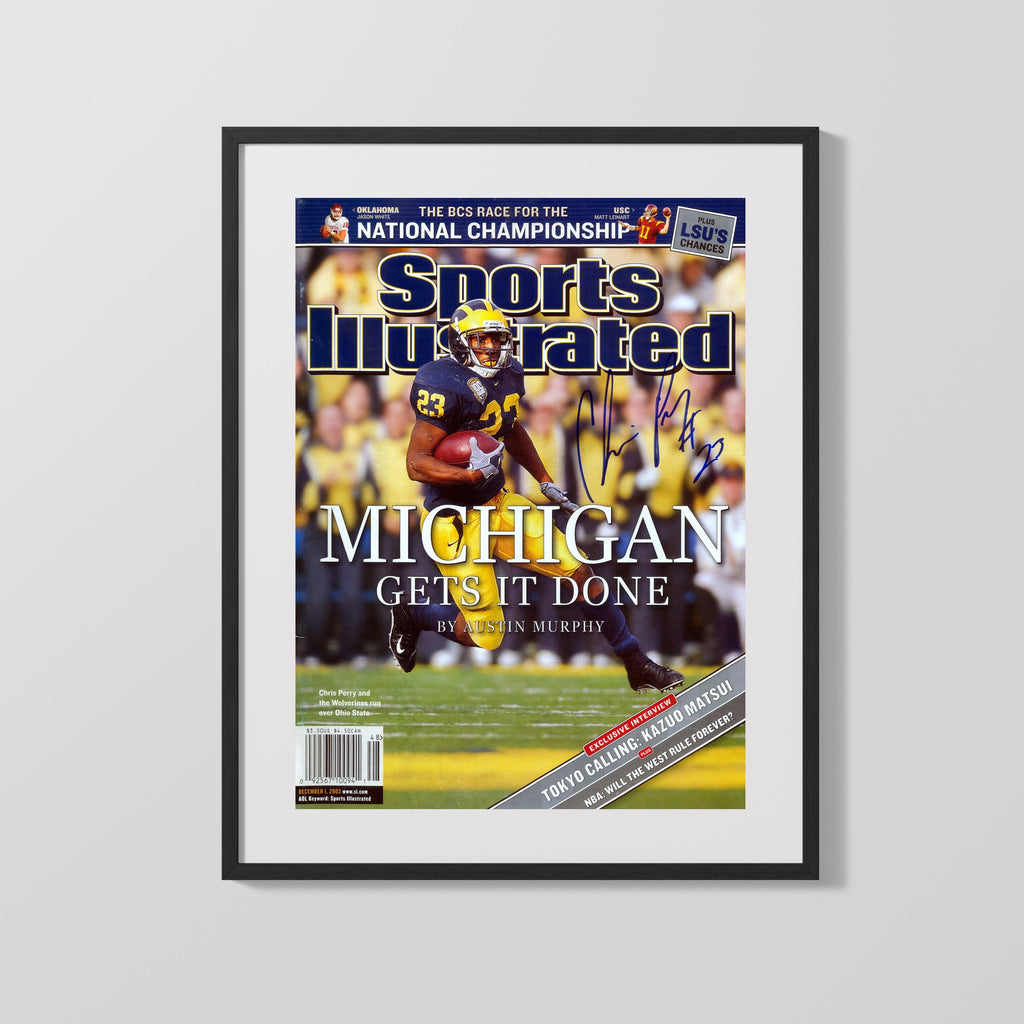Michigan Autograph SI Print - Chris Perry - Gets It Done Wolverines College FSPrints Gallery Frame 16x20