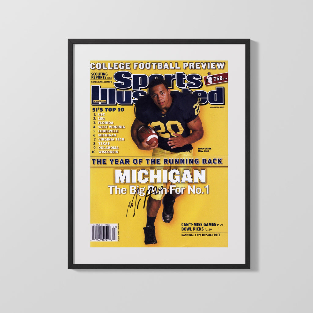 Michigan Autograph SI Print - Mike Hart - Year of the Running Back College FSPrints Gallery Frame 16x20