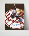 Mickey Mantle Autograph Print - Knee Pose on Yankee Logo - Pinstripe Pride