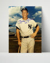 Mickey Mantle Autograph Print - Leaning On Bat - No.7 Classic Pose