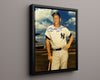 Mickey Mantle Autograph Print - Leaning On Bat - No.7 Classic Pose