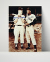 Mickey Mantle Autograph Print - With Willie Mays - Legends in Conversation