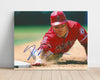 Mike Trout Autograph Print - Safe at Third - Trout speed