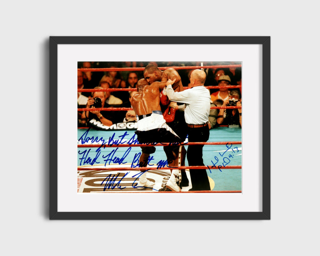 Mike Tyson Autograph Print - Bite Fight Controversy - Infamous Showdown Boxing FSPrints Gallery Frame 16x20