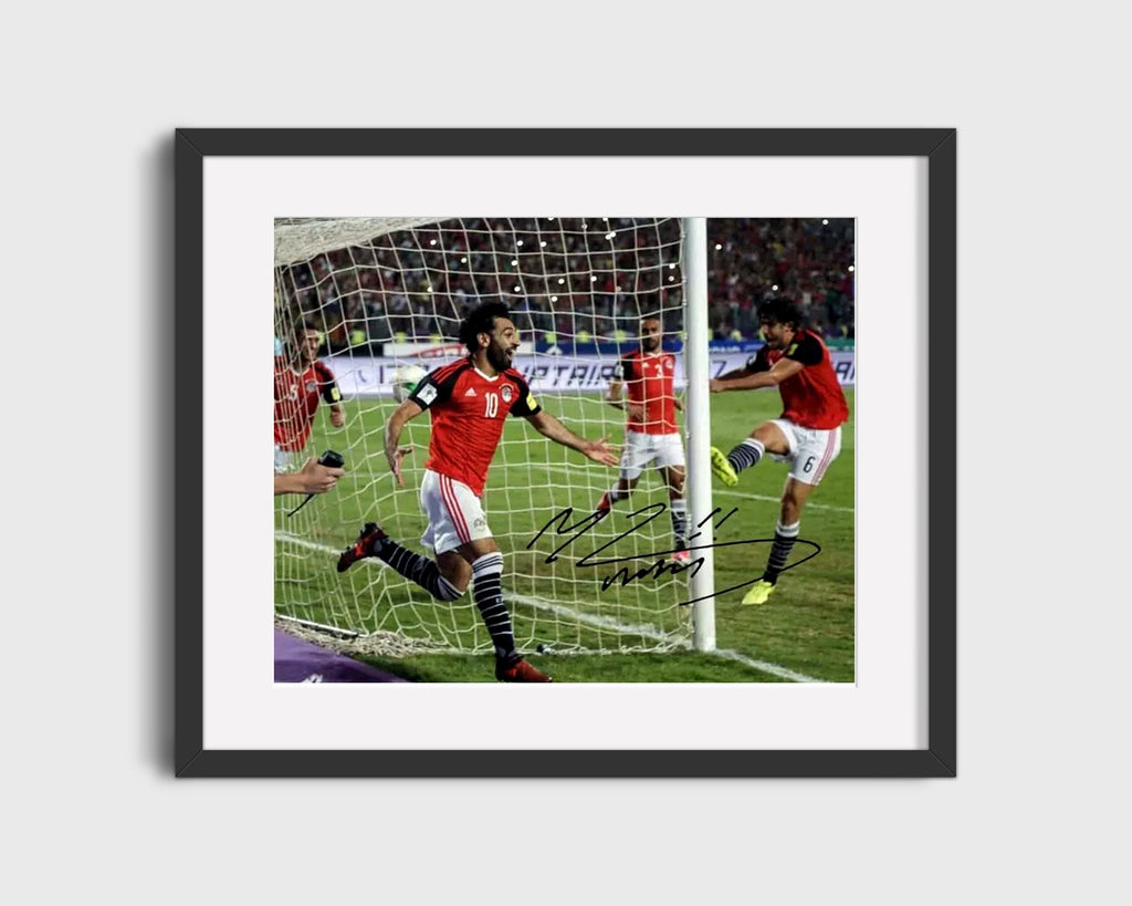 Mo Salah Egypt Autograph Print - Pharaohs Goal Soccer FramedSportPrints Gallery Frame 16x20
