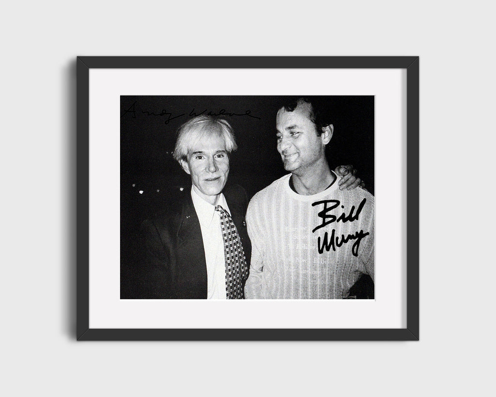 Movie Autograph Print - Andy Warhol and Bill Murray - Portrait - Pop Art Meets Comedy Movies FSPrints Gallery Frame 16x20
