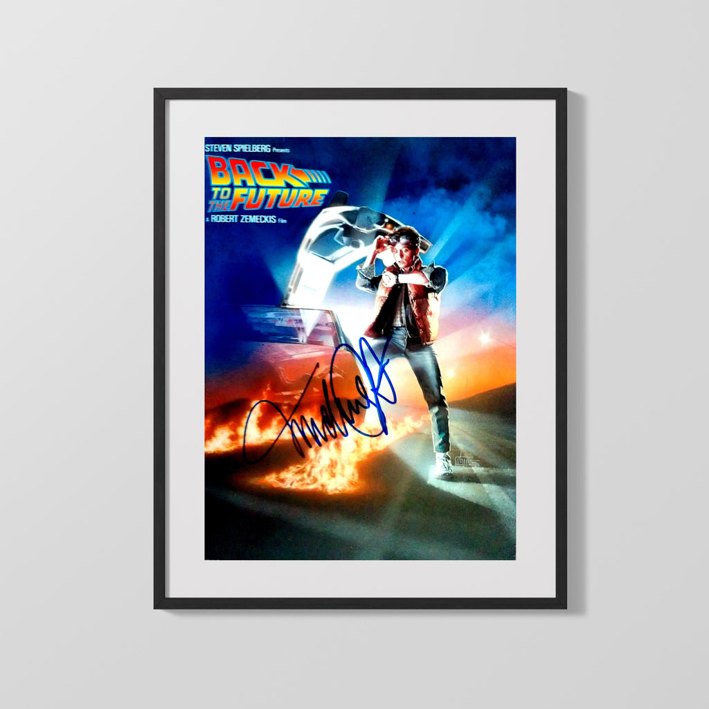 Movie Autograph Print - Back to the Future - Fire Trails Movies FSPrints Gallery Frame 16x20
