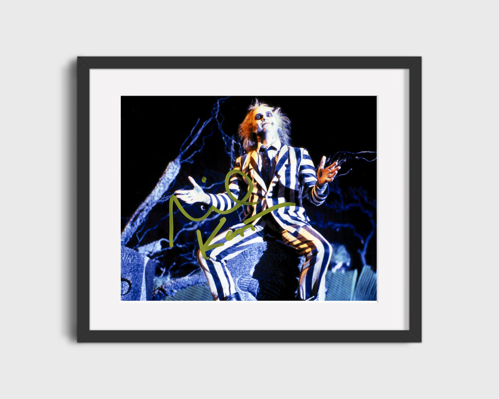 Movie Autograph Print - Beetlejuice - Michael Keaton - Its showtime Movies FSPrints Gallery Frame 16x20