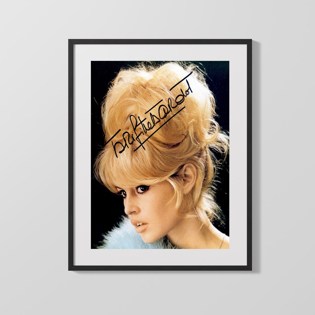 Movie Autograph Print - Brigitte Bardot - Vintage Glam Movies FSPrints Gallery Frame 16x20
