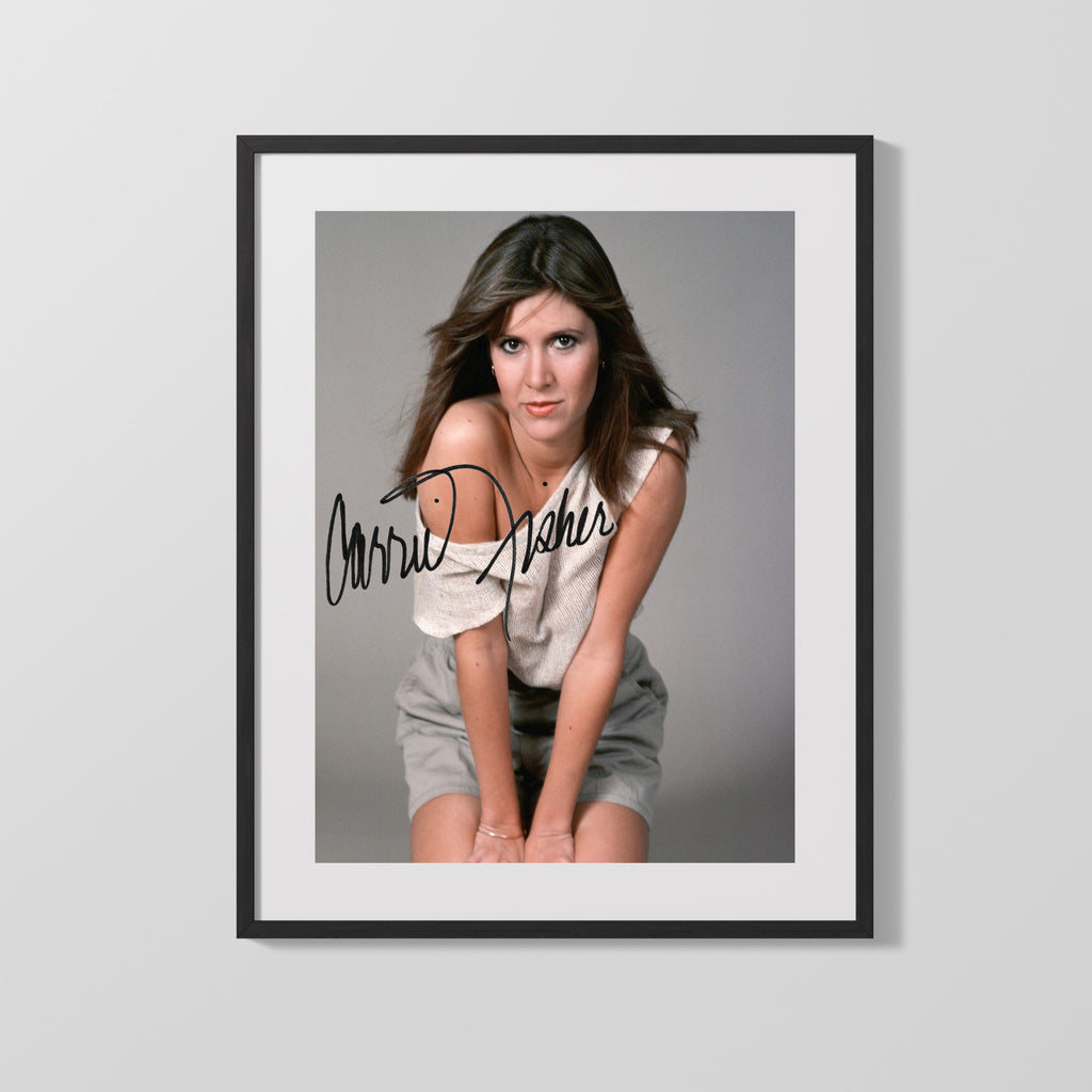 Movie Autograph Print - Carrie Fisher - Star Beauty Movies FSPrints Gallery Frame 16x20