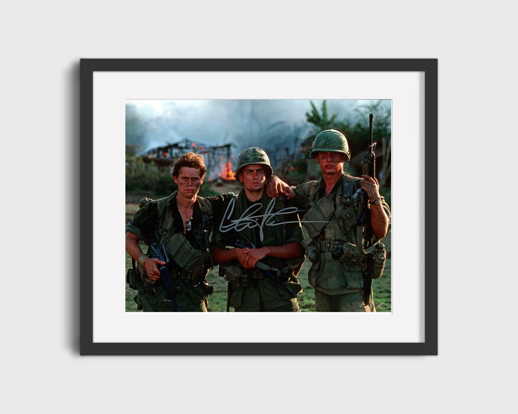 Movie Autograph Print - Charlie Sheen - Platoon - War-Torn Resolve Movies FSPrints Gallery Frame 16x20