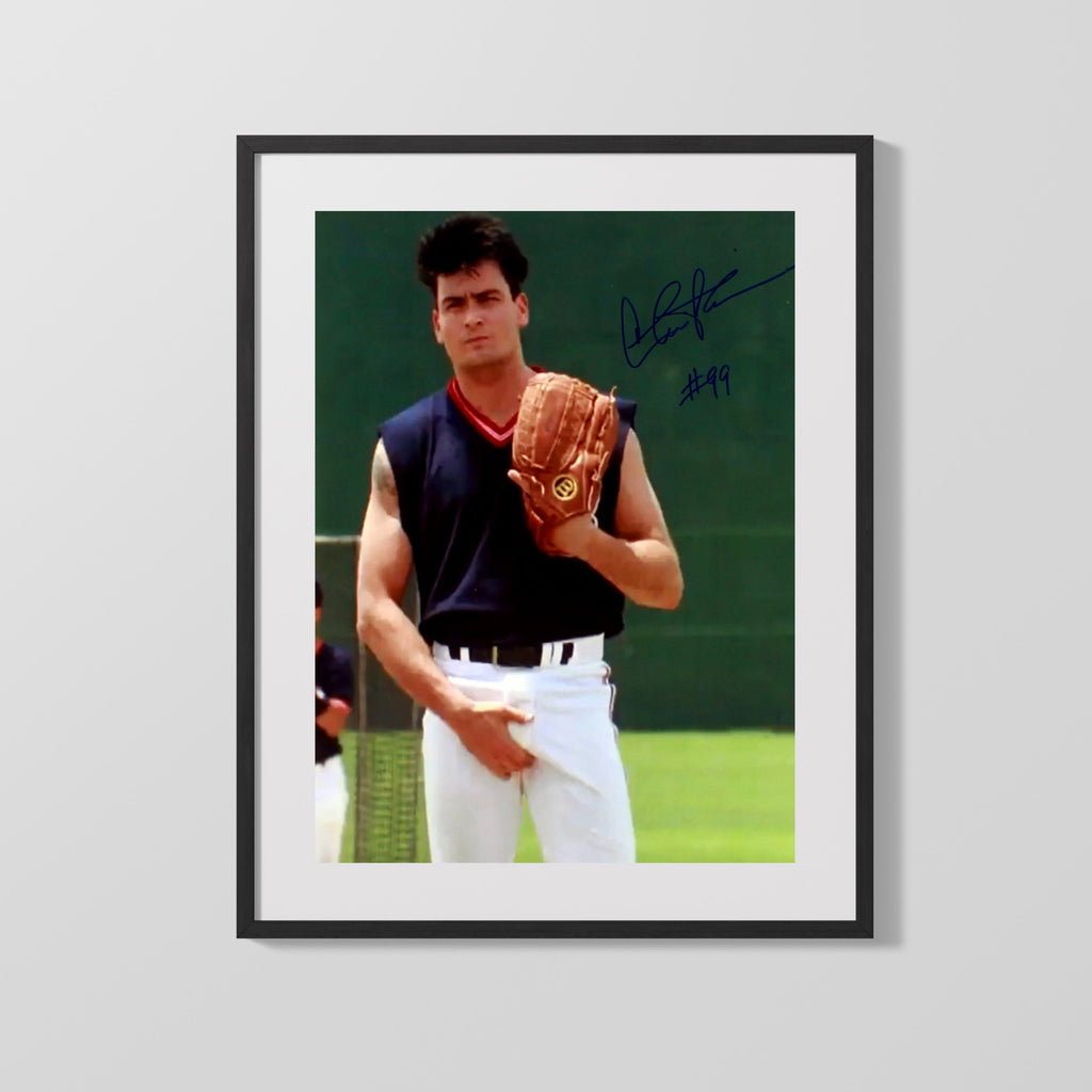 Movie Autograph Print - Charlie Sheen - Wild Thing Movies FSPrints Gallery Frame 16x20